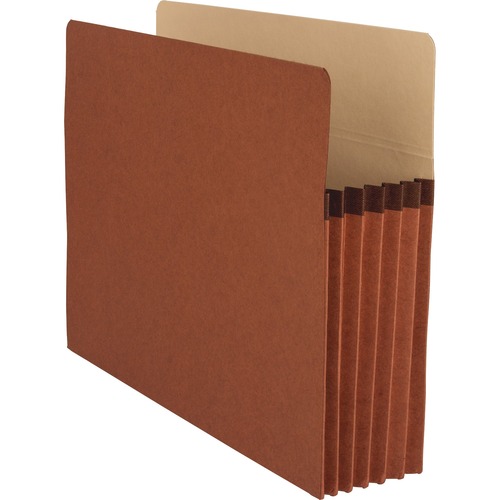 Business Source  File Pockets, 5-1/4" Exp., Letter, 10/BX, Redrope
