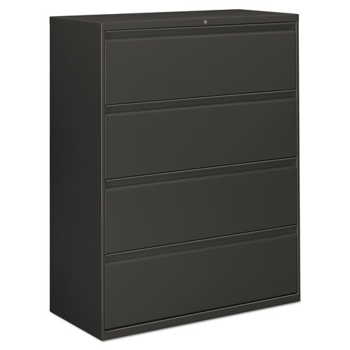 FOUR-DRAWER LATERAL FILE CABINET, 42W X 18D X 53 1/4H, CHARCOAL