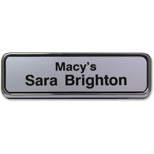 Name Badge, 1"x3", Silver Frame