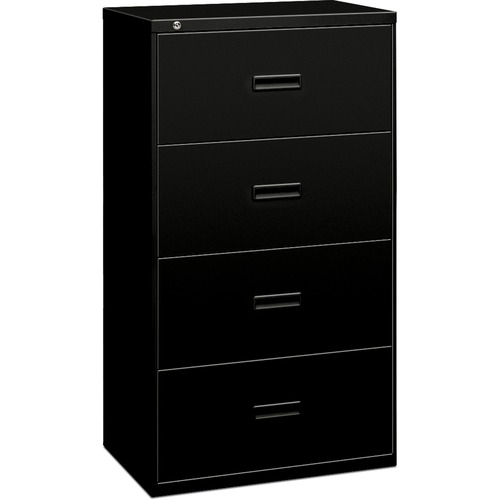 400 Series Four-Drawer Lateral File, 36w X 19-1/4d X 53-1/4h, Black