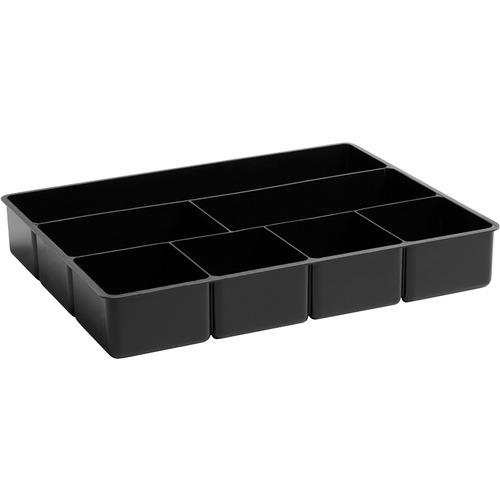 Extra Deep Desk Drawer Director Tray, Plastic, Black
