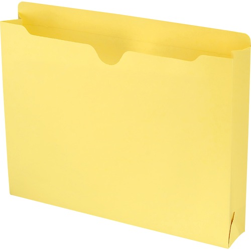 COLORED FILE JACKETS WITH REINFORCED DOUBLE-PLY TAB, STRAIGHT TAB, LETTER SIZE, YELLOW, 50/BOX