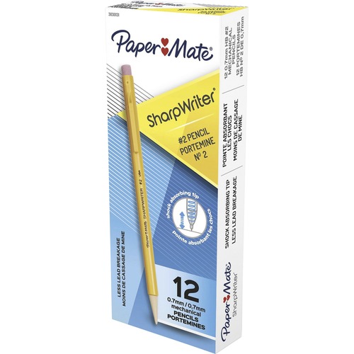 Sharpwriter Mechanical Pencil, Hb, .7 Mm, Yellow Barrel, 12 Per Pack