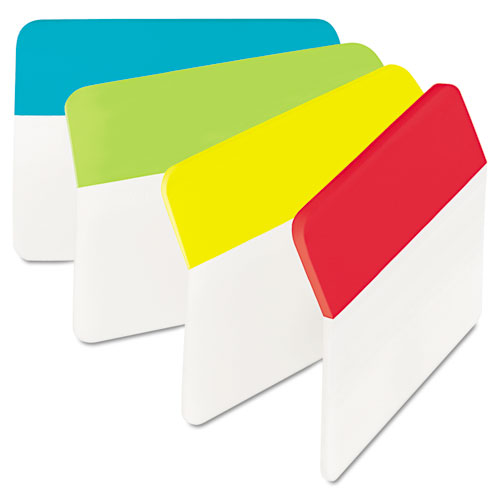 Angled Tabs, 2 X 1 1/2, Solid, Aqua/lime/red/yellow, 24/pack