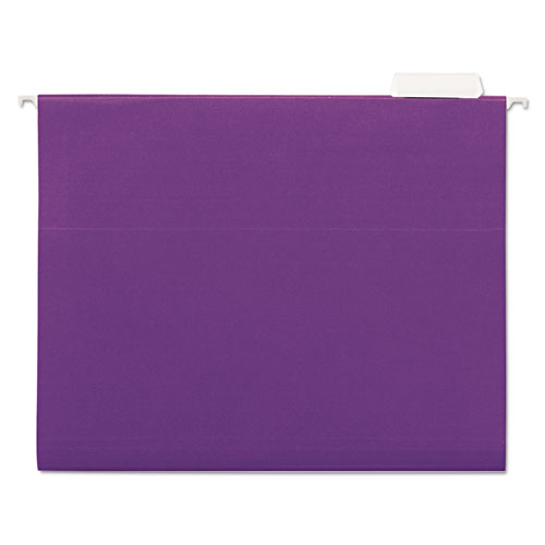 Hanging File Folders, 1/5 Tab, 11 Point Stock, Letter, Violet, 25/box