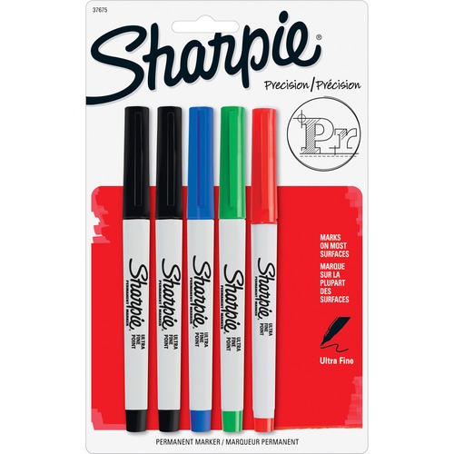 Permanent Markers, Ultra Fine Point, Assorted Colors, 5/set