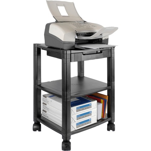 Mobile Printer Stand, Three-Shelf, 17w X 13 1/4d X 24 1/2h, Black