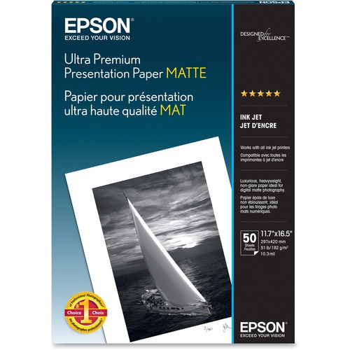 Ultra Premium Matte Presentation Paper, 11-3/4 X 16-1/2, White, 50/pack