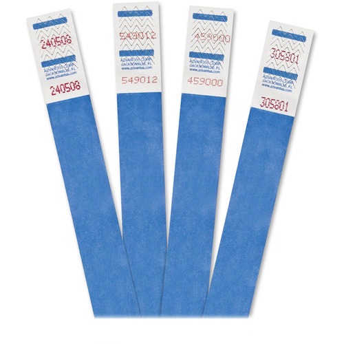CROWD MANAGEMENT WRISTBANDS, SEQUENTIALLY NUMBERED, 9 3/4 X 3/4, BLUE, 500/PACK