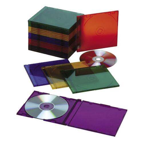 7045015547682, SLIM CD CASES, ASSORTED COLORS, 25/PACK