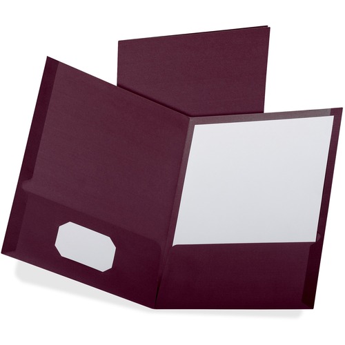 Linen Finish Twin Pocket Folders, Letter, Burgundy,25/box
