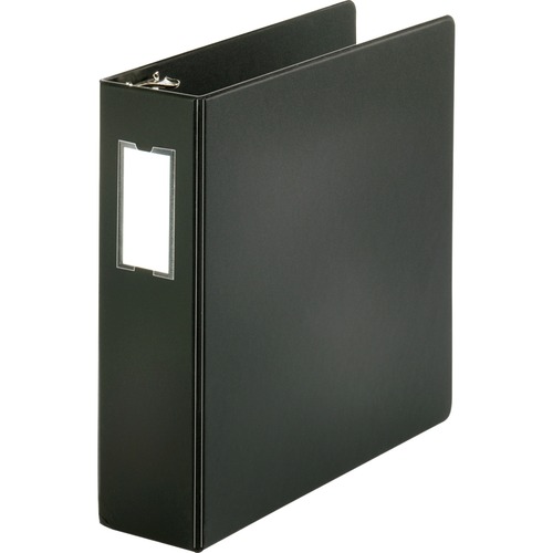 Business Source  Round Ring Binder,w/Label Holder,3" Cap.,11"x8-1/2",BK