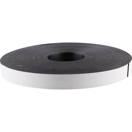 Adhesive Magnetic Tape, Flexible, 1"x100' Roll, Black
