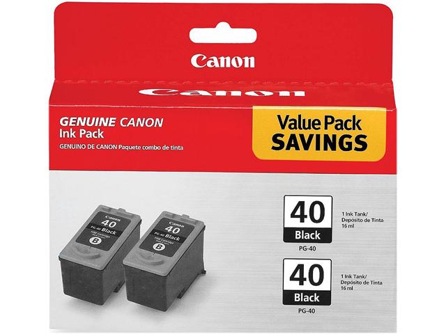 Canon (PG-40) iP1600 iP1700 iP2600 MP 150 160 170 400 450 Black Ink Cartridge Twin Pack (2 Pack of OEM# 0615B002)