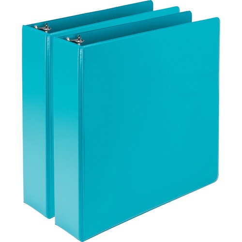 Fashion View Binder, Round Ring, 11 X 8 1/2, 2" Capacity, Turquoise, 2/pack