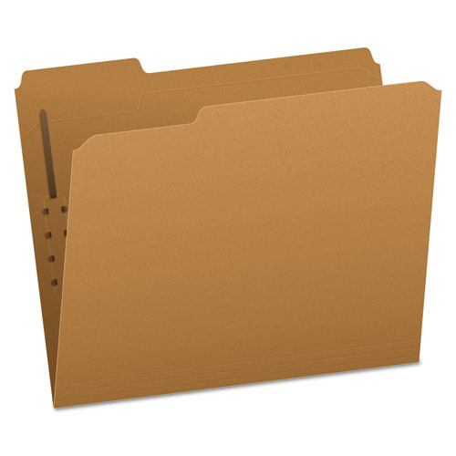 Kraft Fastener Folders, 1 Fastener, 1/3 Cut Tabs, Letter, 50/box