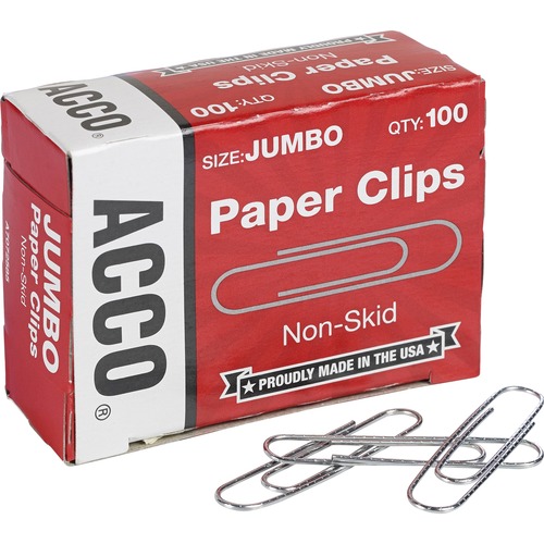 PAPER CLIPS, JUMBO, SILVER, 1000/PACK