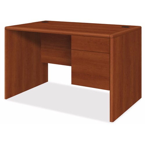 10700 Series Single 3/4 Right Pedestal Desk, 48w X 30d X 29 1/2h, Cognac
