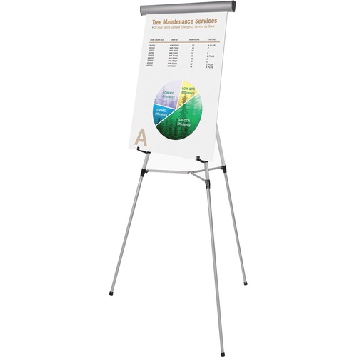 Telescoping Tripod Display Easel, Adjusts 38" To 69" High, Metal, Silver