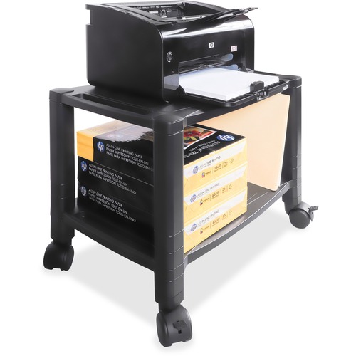 Mobile Printer Stand, Two-Shelf, 20w X 13 1/4d X 14 1/8h, Black