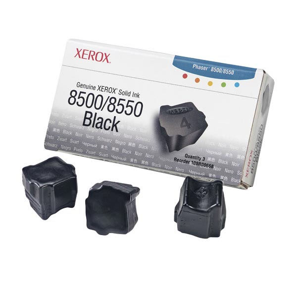 Xerox Phaser 8500 8550 Black Solid Ink (3 Sticks/Box) (Total Box Yield 3000)