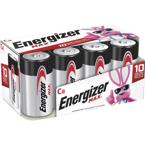 Energizer Alkaline Battery, "C" Size, 96/CT