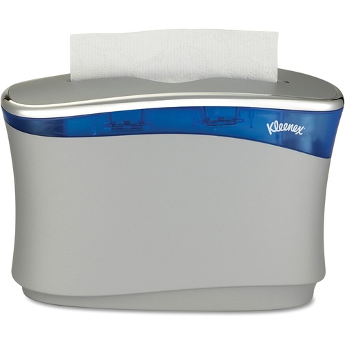 Reveal Countertop Folded Towel Dispenser, 13.3x9x5.2, Soft Gray/translucent Blue