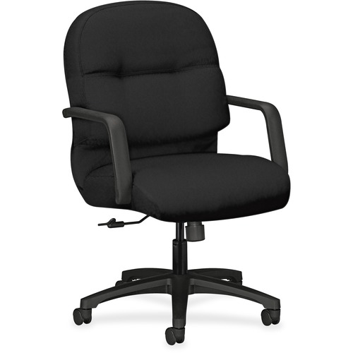 PILLOW-SOFT 2090 SERIES MANAGERIAL MID-BACK SWIVEL/TILT CHAIR, BLACK FABRIC