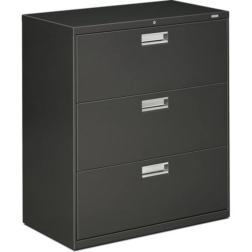 600 Series Three-Drawer Lateral File, 36w X 19-1/4d, Charcoal