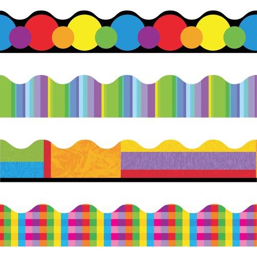 Color Collage Themed Trimmer, 156' Long, 48/PK, Multi
