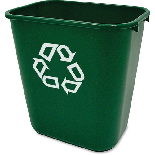 Deskside Recycling Bin, 10-1/4"x14-2/5"x15", 12/CT, Green