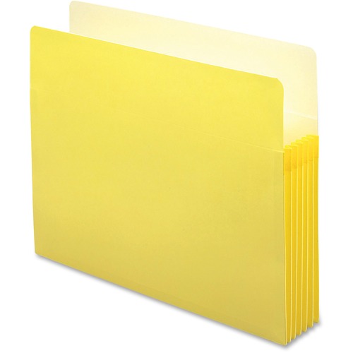 5 1/4" Exp Colored File Pocket, Straight Tab, Letter, Yellow