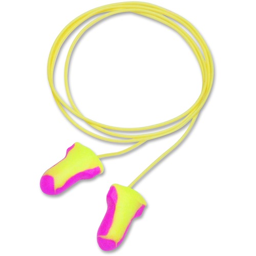 Foam Ear Plugs,Reusable,T-Shape,Corded,100/BX,Pink/Yellow