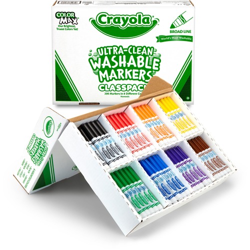Washable Classpack Markers, Broad Point, Assorted, 200/box