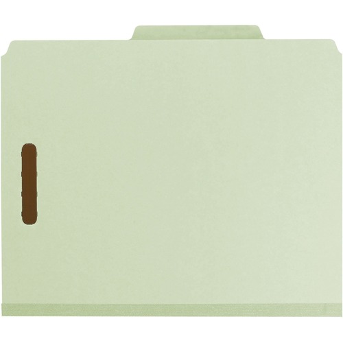 100(percent) RECYCLED PRESSBOARD CLASSIFICATION FOLDERS, 3 DIVIDERS, LETTER SIZE, GRAY-GREEN, 10/BOX