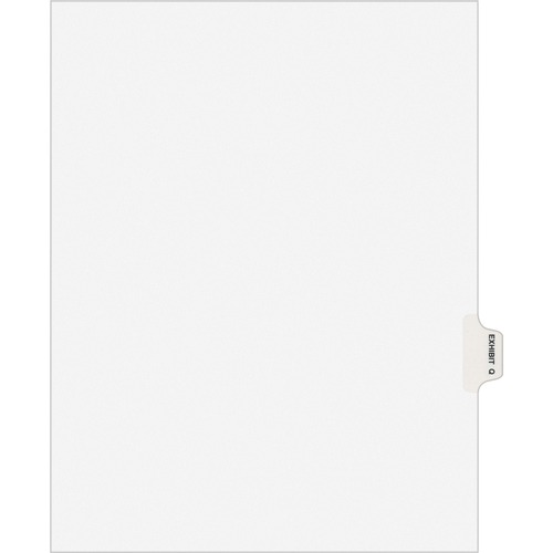 Avery-Style Preprinted Legal Side Tab Divider, Exhibit Q, Letter, White, 25/pack