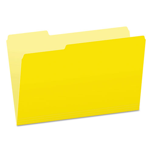 Colored File Folders, 1/3 Cut Top Tab, Legal, Yellow, Light Yellow, 100/box
