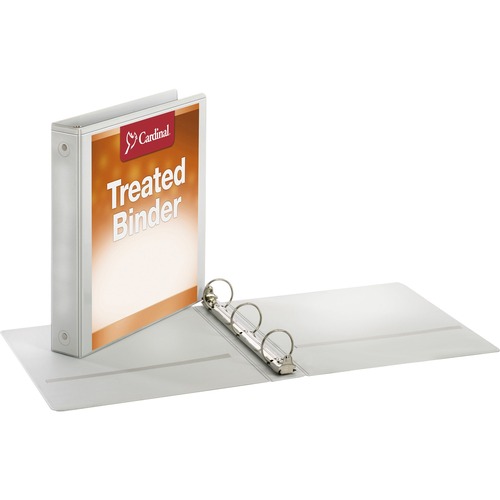 Treated Binder Clearvue Locking Round Ring Binder, 1 1/2" Cap, 11 X 8 1/2, White