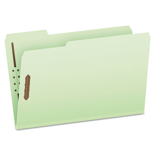 Pressboard Folders, 2 Fasteners, 3" Expansion, 1/3 Tab, Legal, Green, 25/box