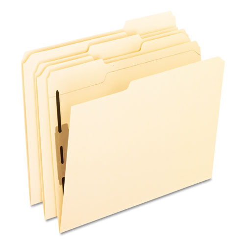 Folders With One Bonded Fastener, 1/3 Cut Top Tab, Letter, Manila, 50/box