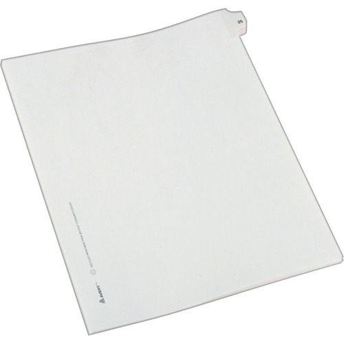 Allstate-Style Legal Exhibit Side Tab Divider, Title: 25, Letter, White, 25/pack