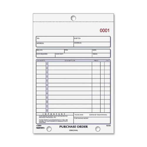 Purchase Order Book, Bottom Punch, 5 1/2 X 7 7/8, Two-Part Carbonless, 50 Forms