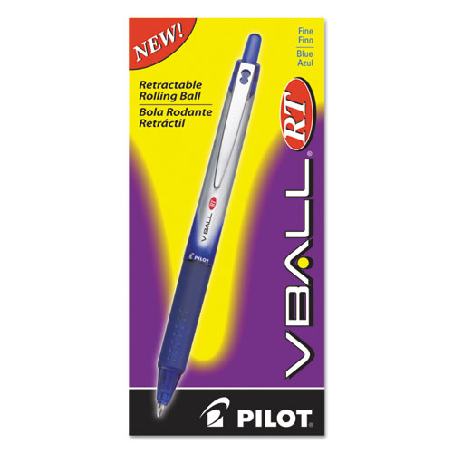 Vball Rt Liquid Ink Retractable Roller Ball Pen, Blue Ink, .7mm, Dozen