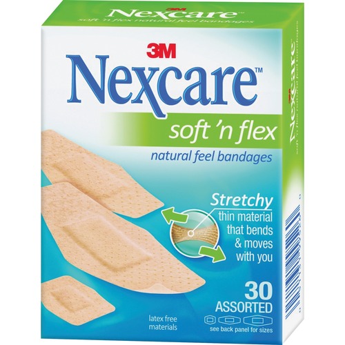 Nexcare Soft-N-Flex Bandages, Ast, 30/BX, TN