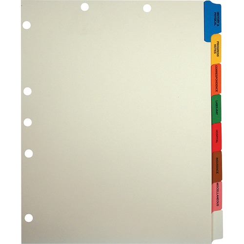 Medical Chart Divider Sets, Side Tab, 9 X 11, 40 Sets/box