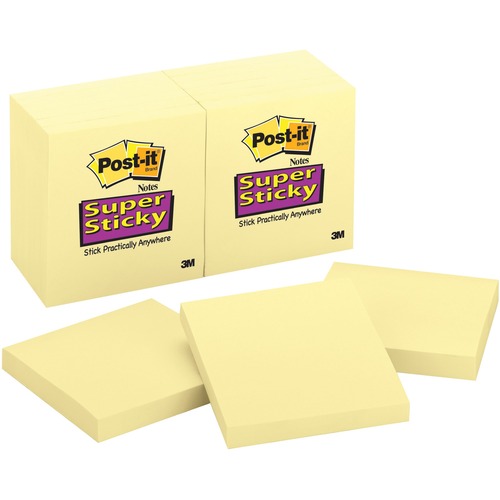 CANARY YELLOW NOTE PADS, 1 7/8 X 1 7/8, 90-SHEET, 10/PACK