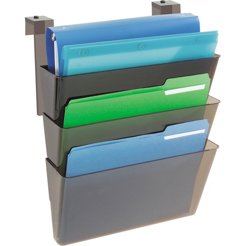 DOCUPOCKET THREE-POCKET FILE SET FOR PARTITION WALLS, LETTER, 13 X 7 X 4, SMOKE