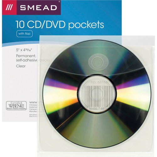 Self-Adhesive Cd/diskette Pockets, 10/pack