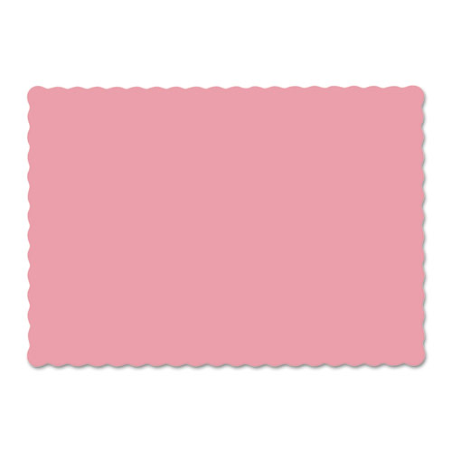 SOLID COLOR SCALLOPED EDGE PLACEMATS, 9.5 X 13.5, DUSTY ROSE, 1000/CARTON