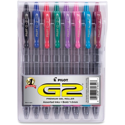 G2 Premium Retractable Gel Ink Pen, Assorted Ink, 1mm, 8/pack